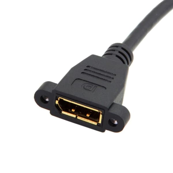 Universal DisplayPort inntak til uttak forlengelses kabel - Svart Black
