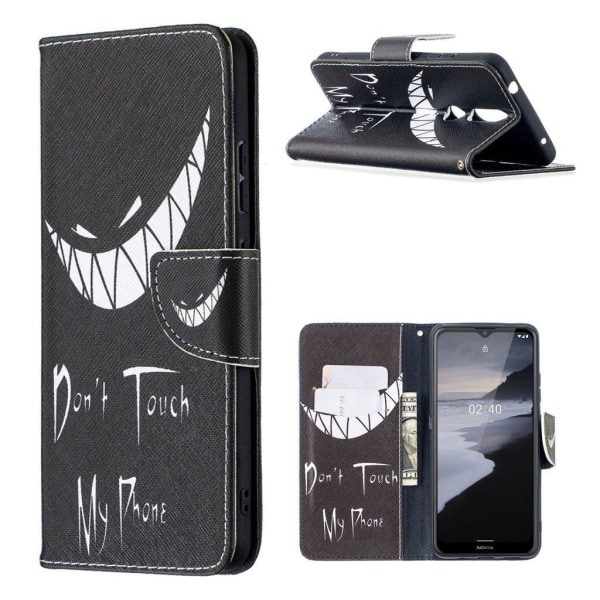 wonderland Nokia 2.4 flip etui - Teeth Black