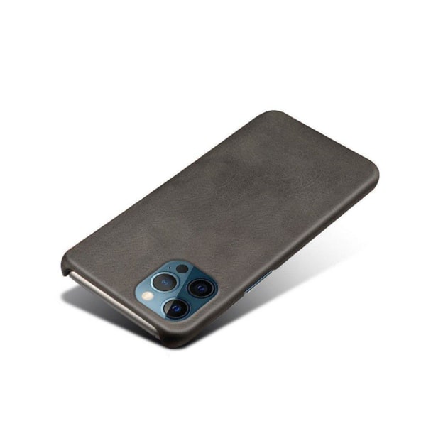 Vegansk læderbelagt stødsikkert telefonbagcover iPhone 12 Pro Ma Black