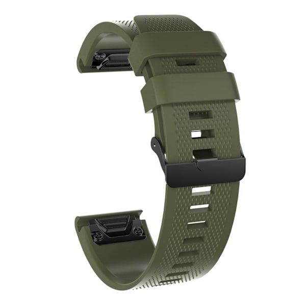 26mm Garmin Fenix 5X / 5X Plus / Fenix 3 / 3 HR silikone Urrem - Militærgrøn Green