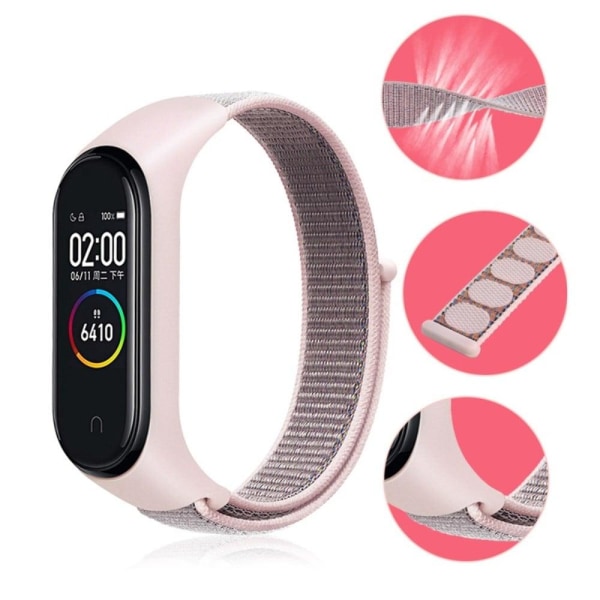 Xiaomi Mi Band 7 / 6 / 5 klockarmband i nylon - Reflekterande Svart Svart