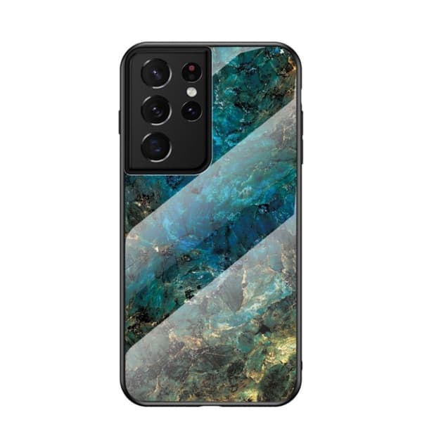 Fantasy Marble Samsung Galaxy S21 Ultra Deksel - Jade Green