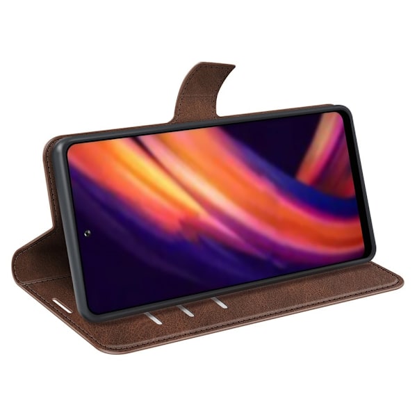 Lompakko Nahkakotelo For Motorola Edge 30 Pro / Edge X30 - Ruskea Brown
