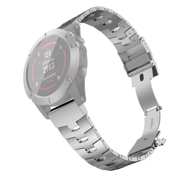 26mm titaaninen metalliranneke Garmin-kelloon - Hopea Silver grey