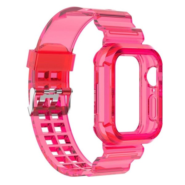 Apple Watch Series 8 (41mm) clear silicone watch strap with cove Pink