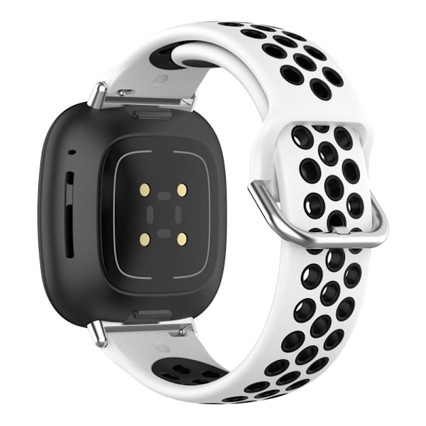 Fitbit Sense 2 / Versa 4 dubbelfärgat klockarmband i silikon - Vit / Svart Vit