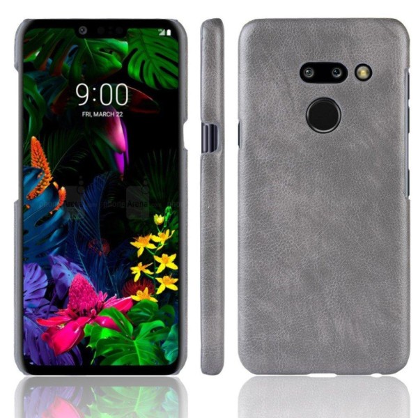 LG G8 ThinQ litchi belagt etui - Grå Silver grey