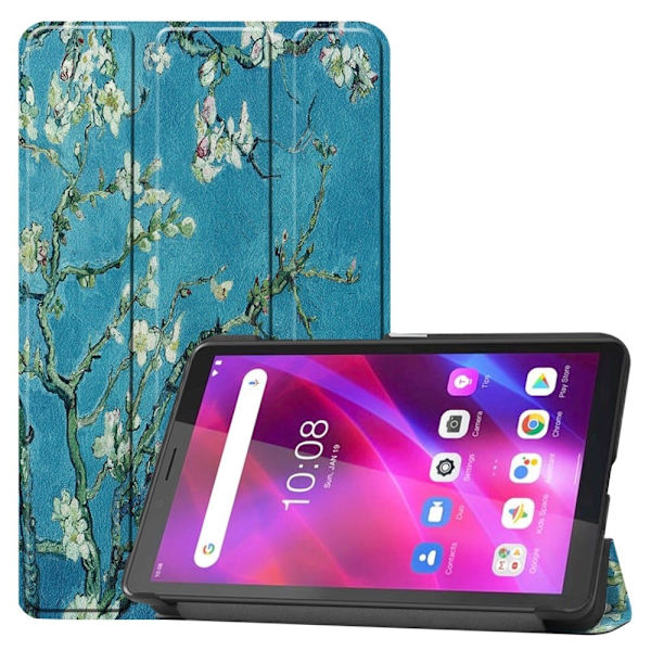 Lenovo Tab M7 (3. generation) / Tab M7 cool pattern tri-fold læderetui - Blommeblomst Blue
