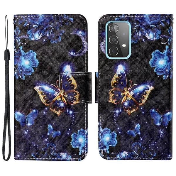 Wonderland Samsung Galaxy A33 5G Flippetui - Måne / Sommerfugl Blue