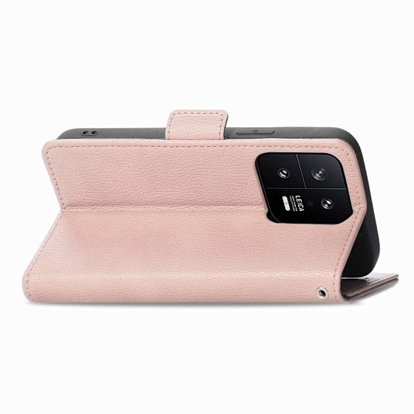 Sileä ja ohut premium-PU-nahkakotelo Xiaomi 13 - Ruusukulta Pink