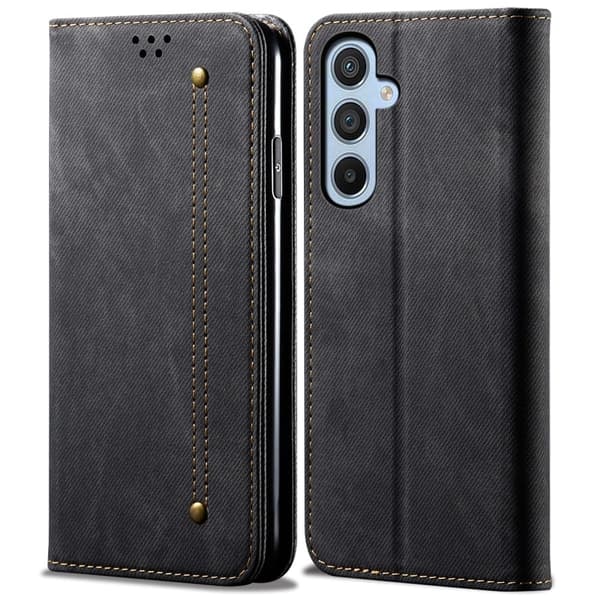 Jeans Samsung Galaxy S25 Plus flip etui - Sort Black