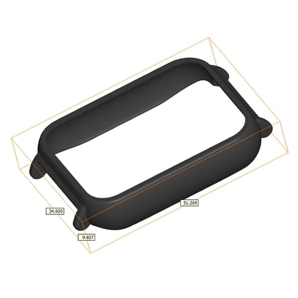 Xiaomi Smart Band 9 Pro Watch Frame Watch Strap Bumpresistent Cover med 12 mm indvendigt adapterstik - Sort Black