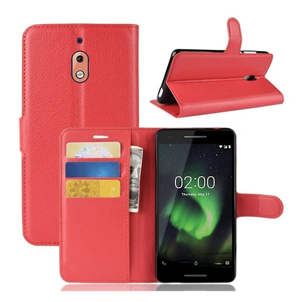 Classic Nokia 2.1 flip veske - Rød Red