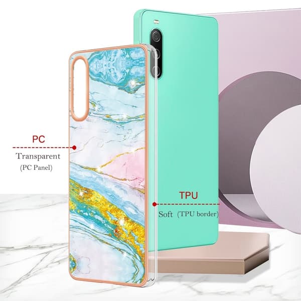 Marble Sony Xperia 10 IV Etui - Grøn Marmor Green