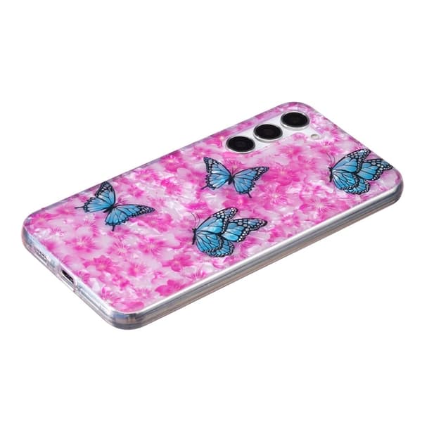 Butterfly läder Samsung Galaxy S23 Plus fodral - Rosa Rosa