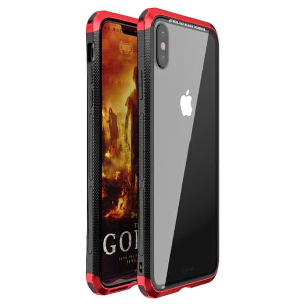 LUPHIE iPhone Xs Max glasetui med dobbelt drage - Rød Red