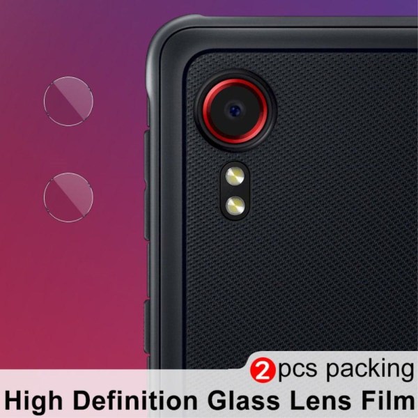 2Pcs IMAK Samsung Galaxy Xcover 5 tempered glass camera lens pro Transparent