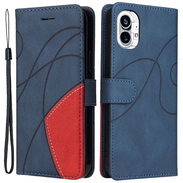 Teksturoitu nahkakotelo hihnalla Nothing Phone (1) - Sininen Blue