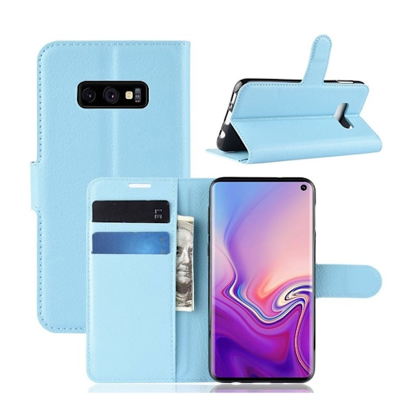 Samsung Galaxy s10 e Litchi-Tekstur Skinnetui - Lys Blå Blue
