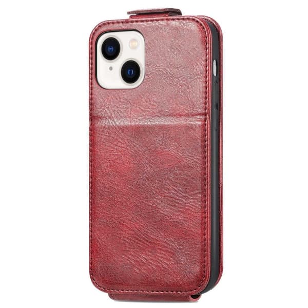 Vertical Flip Phone Suojakotelo With Zipper For iPhone 14 - Punainen Red