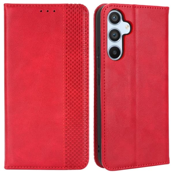 Bofink Vintage Samsung Galaxy A54 Læder Etui - Rød Red