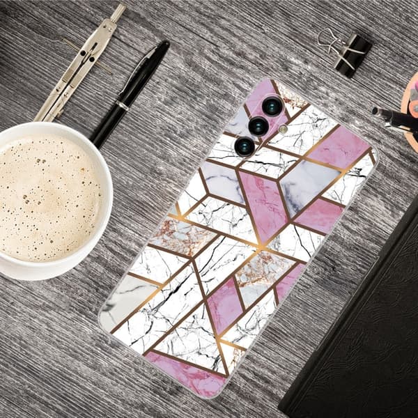 Marble Samsung Galaxy A13 5G Etui - Rose / Hvit / Grå Klinkekule Multicolor