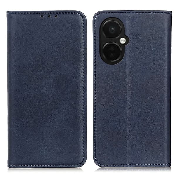 Flip Etui med Pung i Ægte Læder til OnePlus Nord CE 3 - Blå Blue