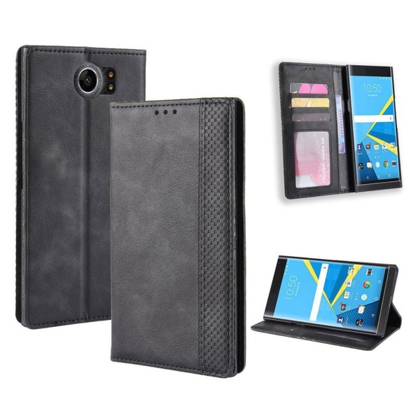 Bofink Vintage BlackBerry Priv leather kotelot - Musta Black