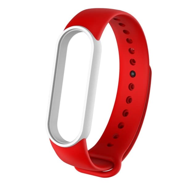Xiaomi Mi Band 5 kaksivärinen kellonauha - Valkoinen / Punainen Red