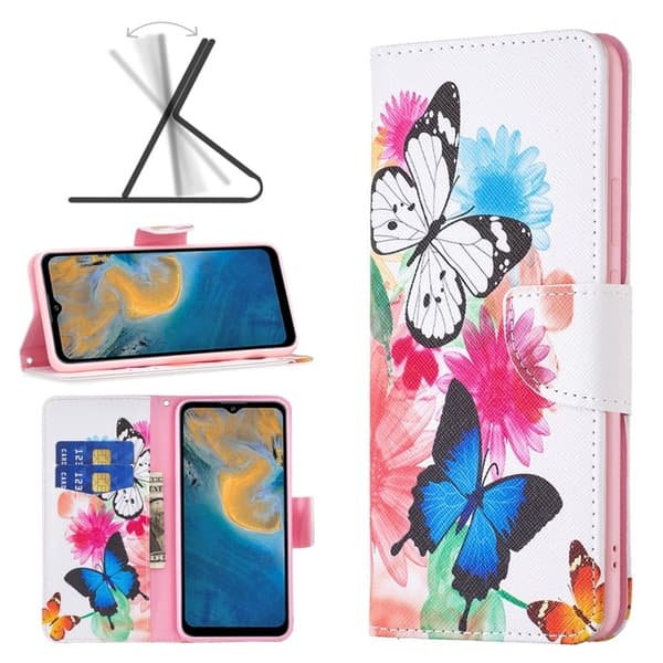 Wonderland ZTE Blade A51 flip etui - To Sommerfugle Multicolor