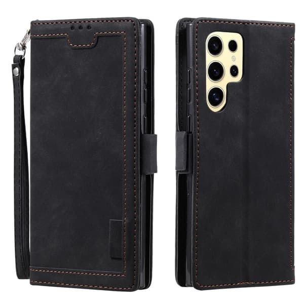 Surburbian Samsung Galaxy S25 Ultra læder flip etui - Sort Black