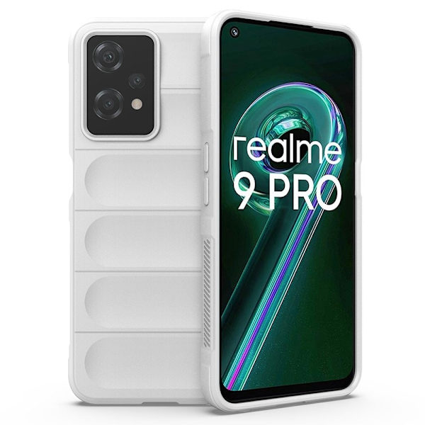 Mjukt greppformat Realme 9 Pro skal - Vit Vit