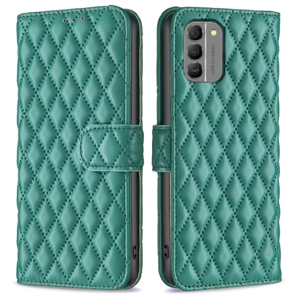 Rombemønster, matt flip-deksel for Nokia G310 - Grønn Green