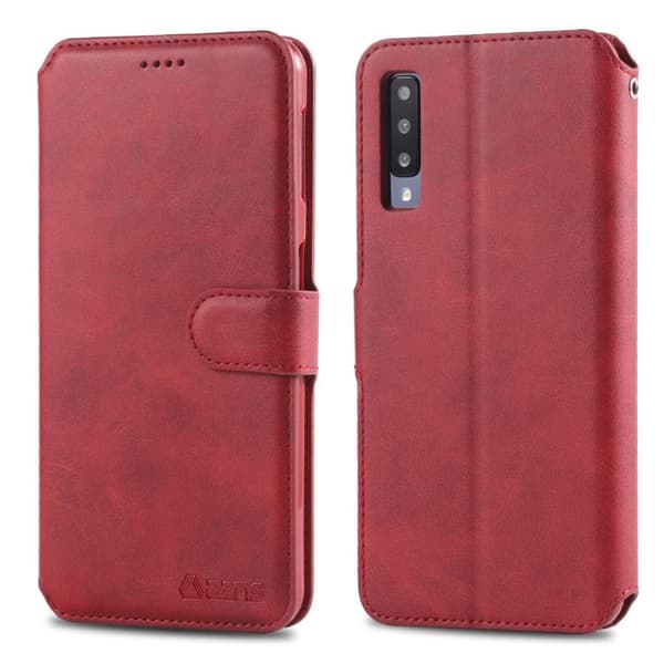 Azns Samsung Galaxy A50 Læretui - Rød Red