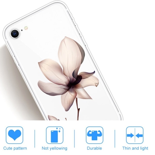 Deco iPhone SE 2020 kuoret - Eloisa Kukka Silver grey