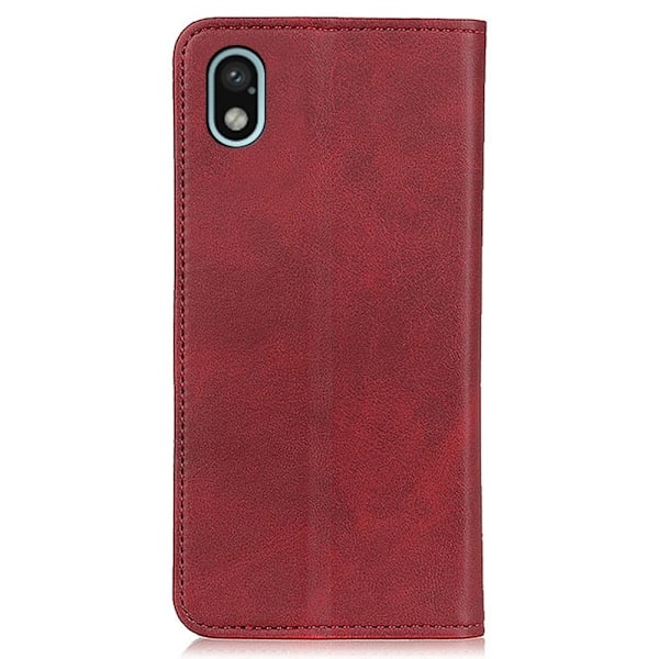 Sony Xperia Ace III flip etui i ægte læder med pung – Rød Red