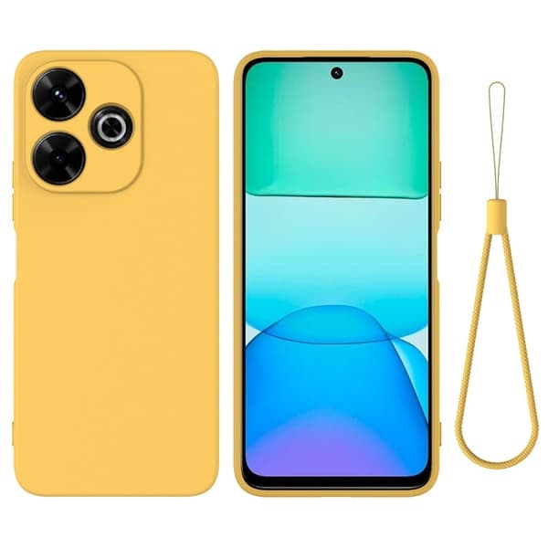 Matt flytende silikondeksel for Xiaomi Poco M6 Plus - Gul Yellow
