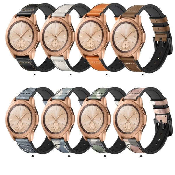 Samsung Galaxy Watch (42mm) klockarmband i hållbart koskinnläder - Vit Vit