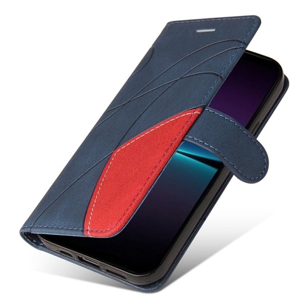 Teksturoitu nahkakotelo hihnalla Sony Xperia 1 IV - Sininen Blue