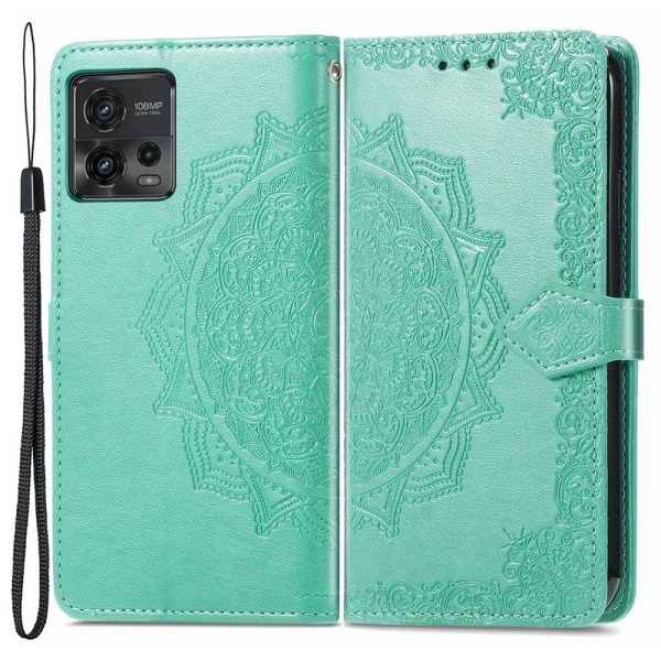 Mandala Motorola Moto G72 Läppäkotelo - Vihreä Green