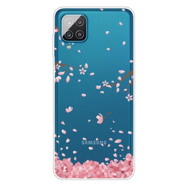 Deco Samsung Galaxy A12 5G etui - Fallen blomst Pink