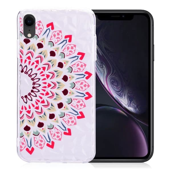 IPhone 9 mobilskal silikon 3Dmönster diamanteffekt tryckmotiv - Halvblomma multifärg