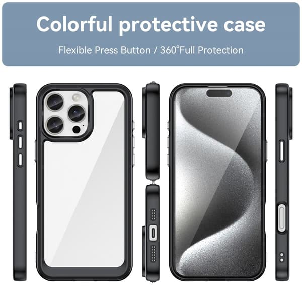 iPhone 16 Pro Max smart akryldeksel - Svart Black