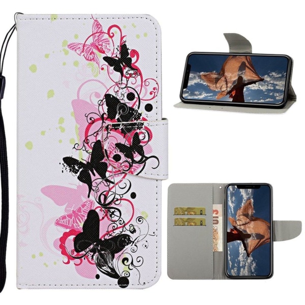 Wonderland iPhone 12 Mini flip etui - Sommerfugle Multicolor