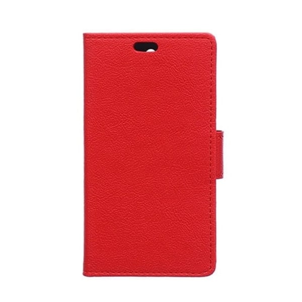 HTC Desire 530 Litsi Nahkakotelo Korttitaskuilla - Punainen Red