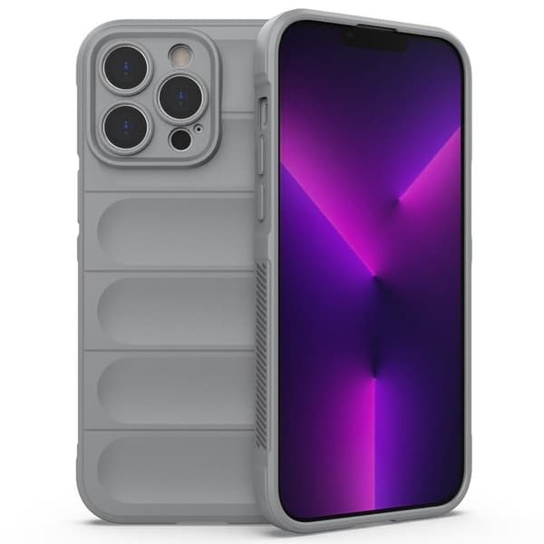 Pehmeä kahva muotoiltu kuori iPhone 14 Pro Max - Vaalean Harmaa Silver grey