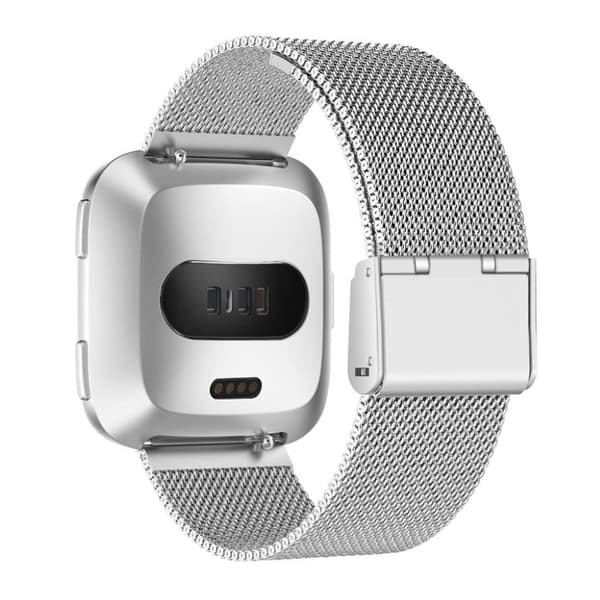 Fitbit Versa urlänk luxuös meshlänk rostfri stål - Silver Silvergrå