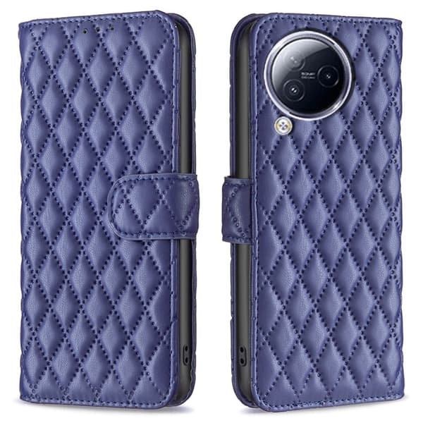 Rhombus mat Xiaomi Civi 3 flip etui - Blå Blue