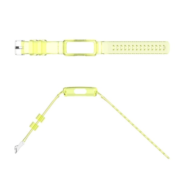 Fitbit Inspire 3 silikonikellon hihna ja suojus - Läpinäkyvä Keltainen Yellow
