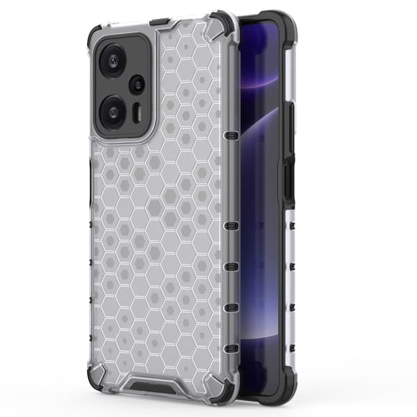 Bofink Honeycomb Xiaomi Poco F5 / Redmi Note 12 Turbo Etui - Grå Silver grey